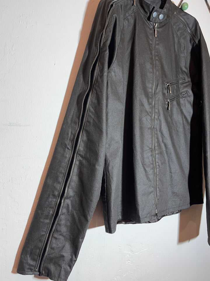 1990s "GUESS" rubber coating black riders jacket