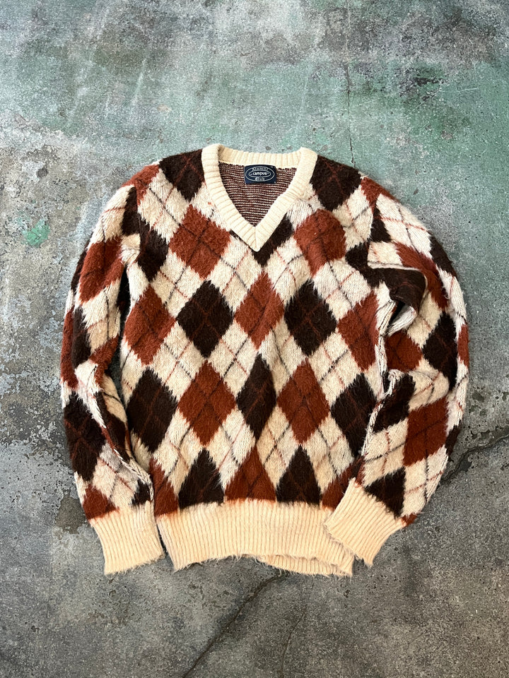 1970s "CAMPUS" argyle mohair knit