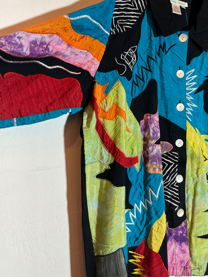 1990s abstract patchwork shirt