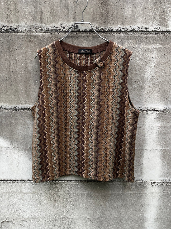 1980-90s geometric pattern knit vest
