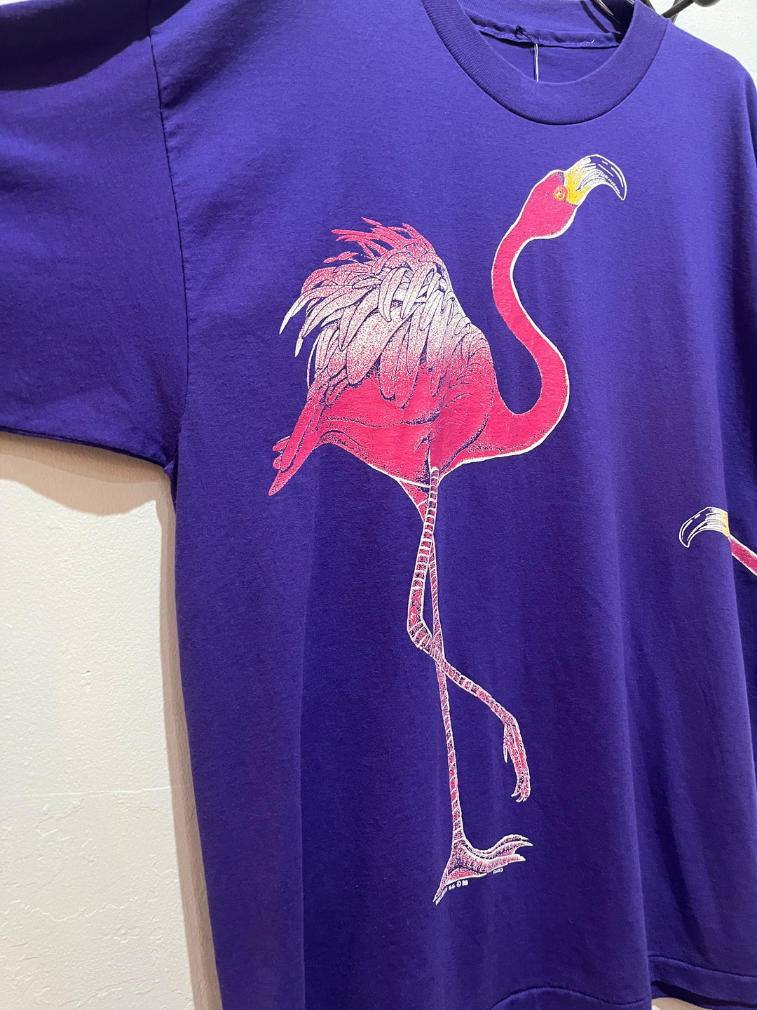 1980s flamingo both sides print T-shirt