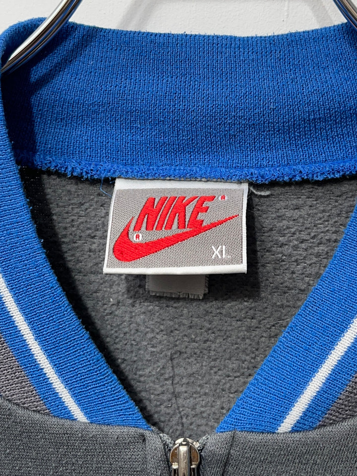 1990s "NIKE" cobalt blue × gray sweat track jacket