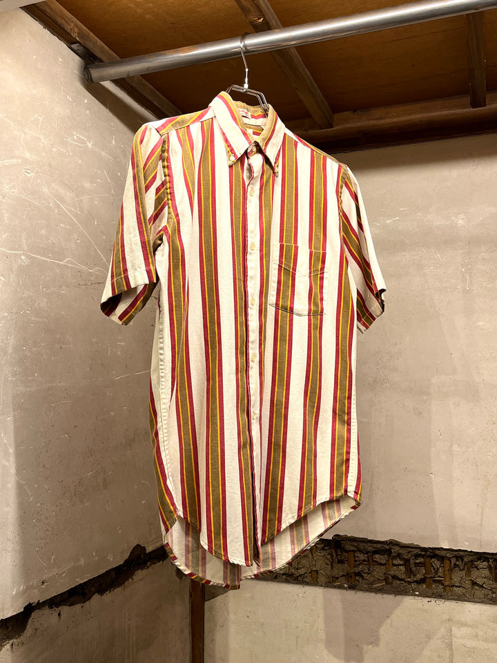 1960s "GANT" vertical stripe B.D shirt