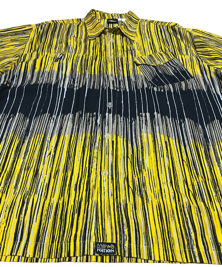 "PNB NATION" abstract pattern big shirt