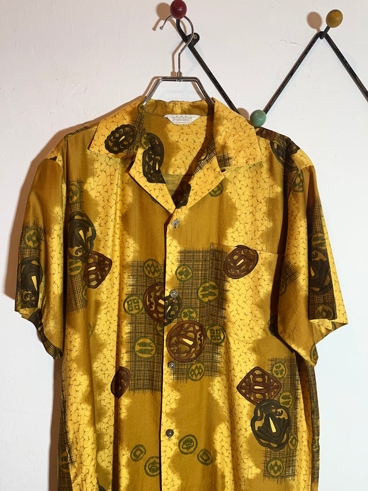 1960-70s sword guard pattern s/s shirt