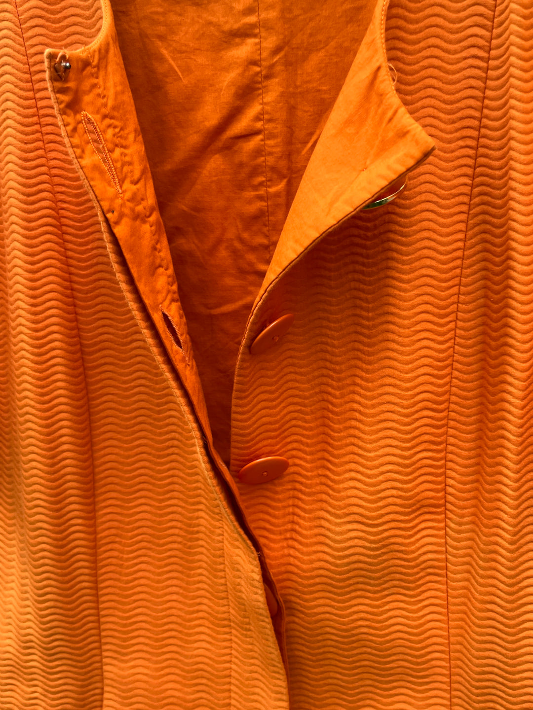 1980-90s "Christian Dior" vivid orange peplum design s/s jacket