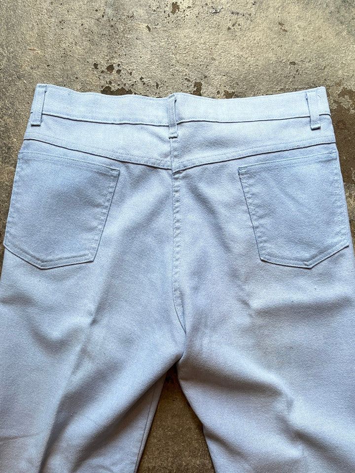 1970s ice blue straight-leg pants