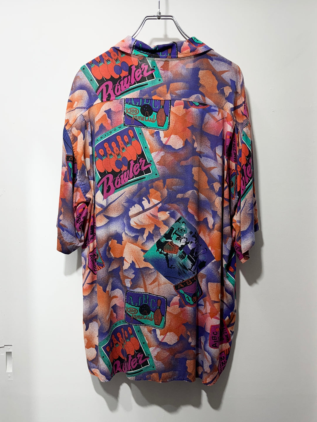 1980s ITALY made neon total pattern s/s shirt