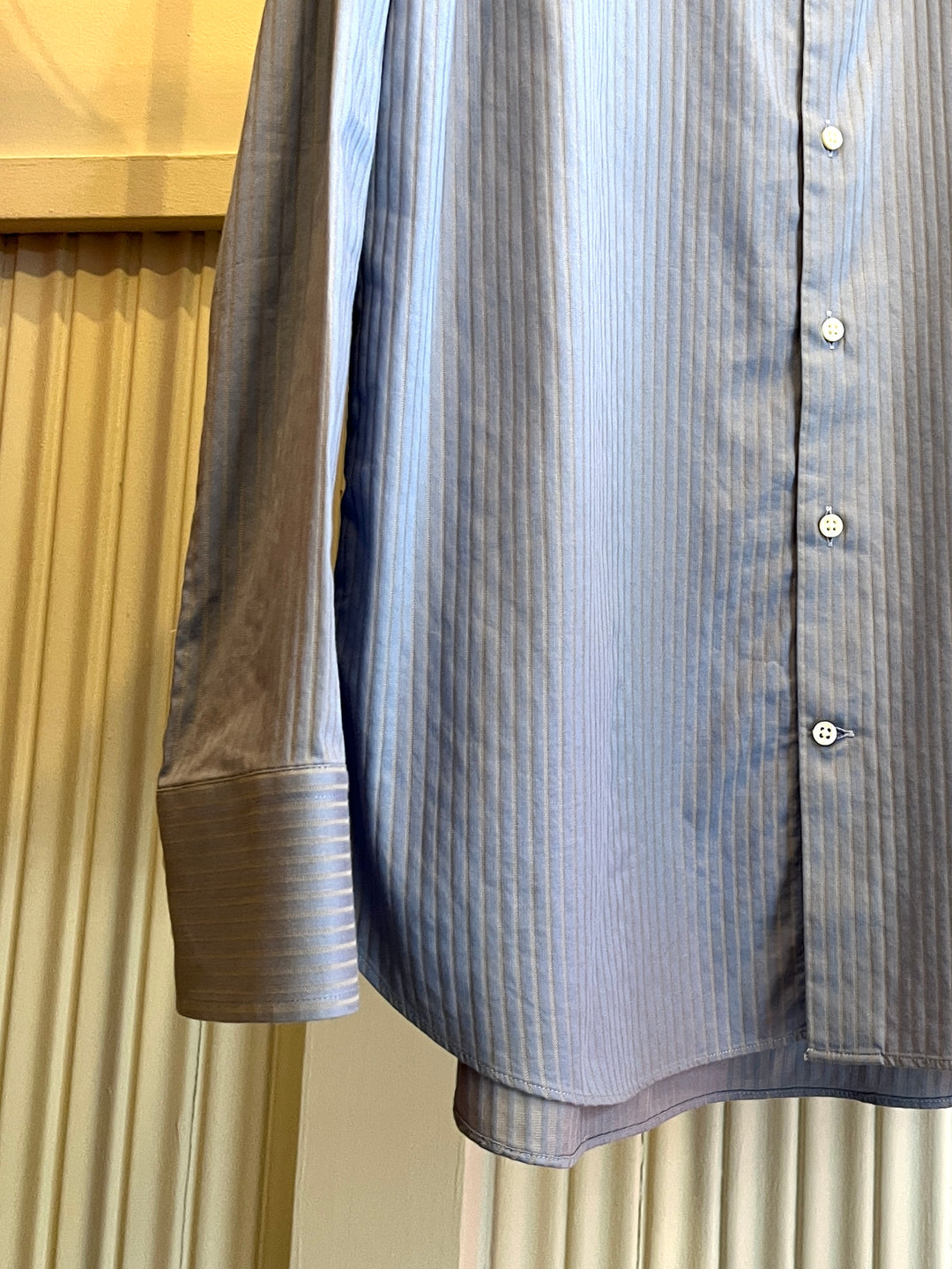 1990s "ARMANI COLLEZIONI" dusty blue stripe shirt