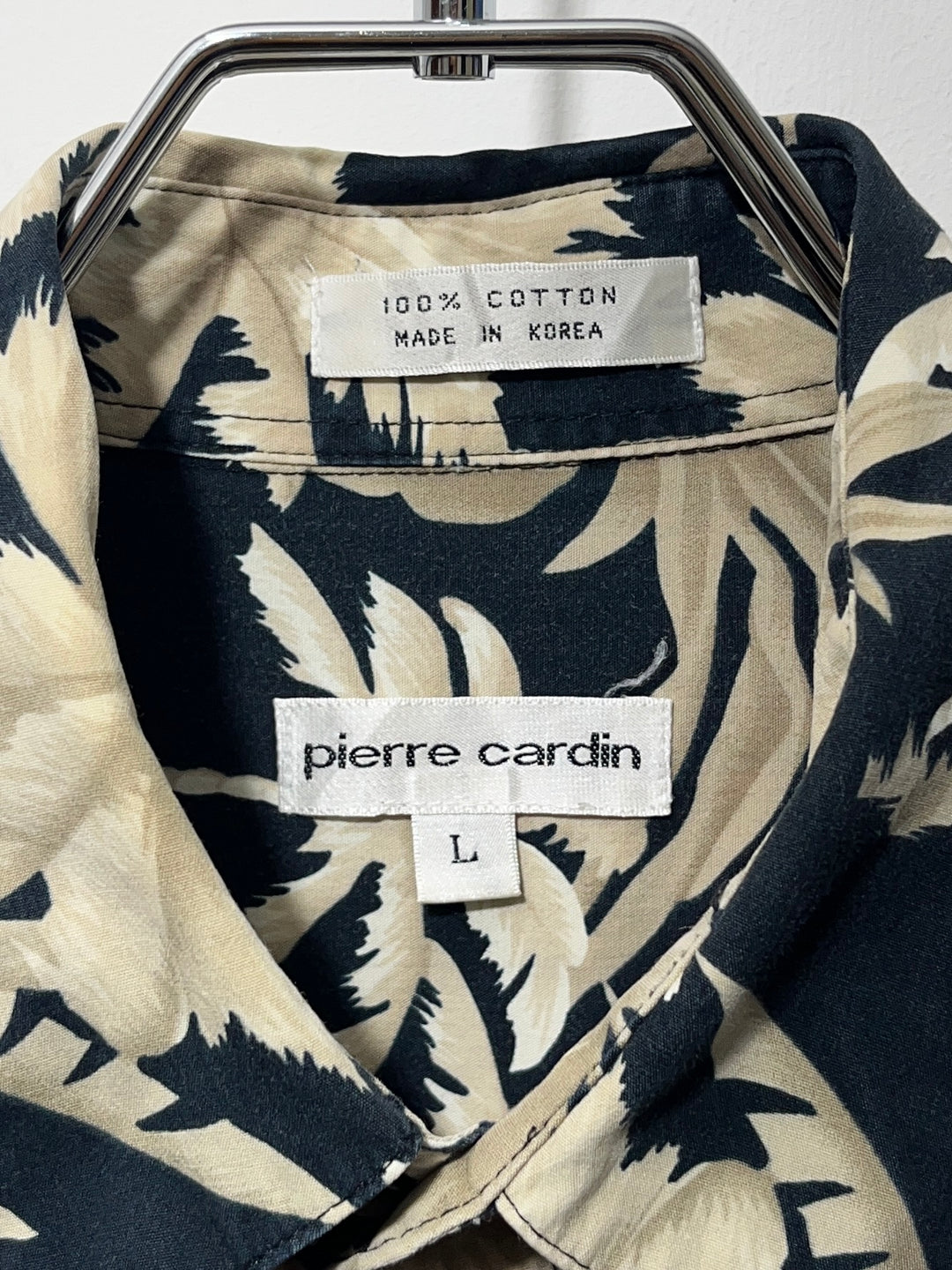 1990s "pierre cardin" palm tree print s/s shirt