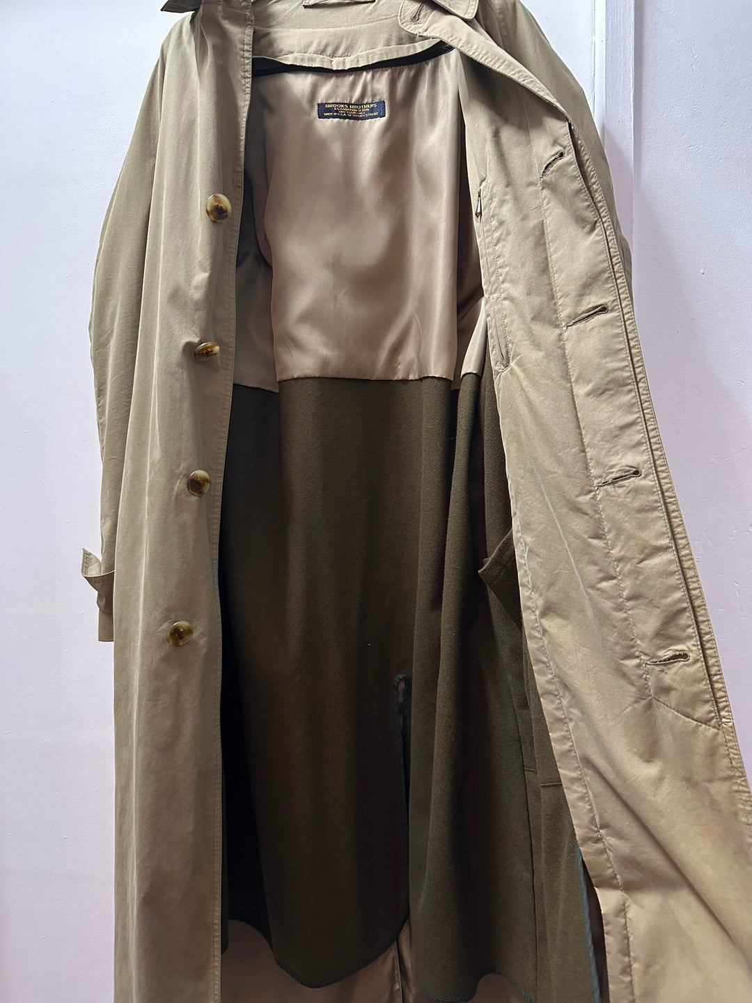 1980-90s USA made "BROOKS BROTHERS" bal collar coat