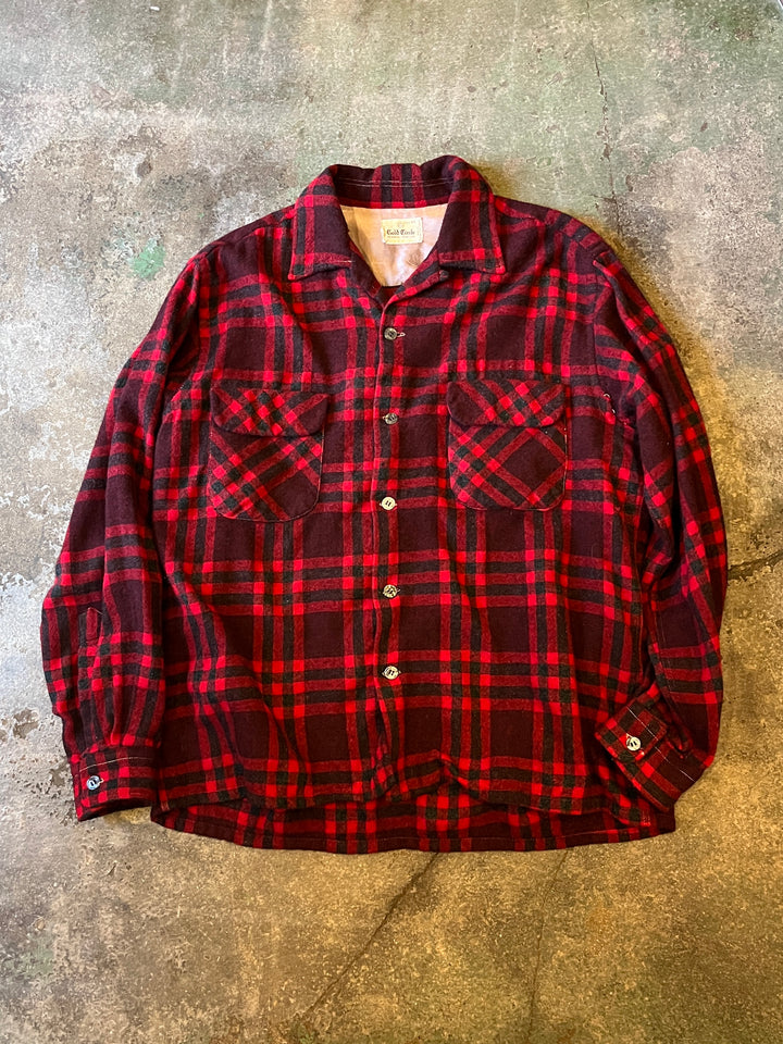 1960s red plaid board shirt