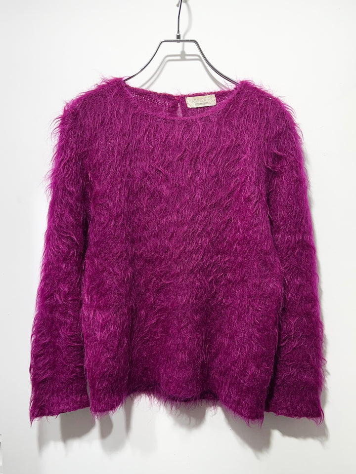 1980-90s magenta color mohair knit