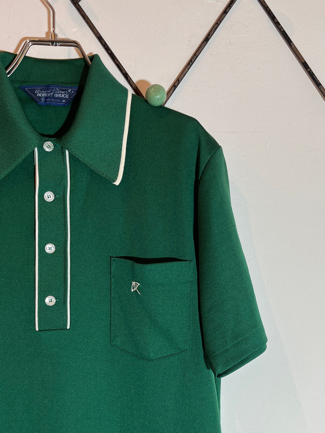 1970s USA made "ROBERT BRUCE Arnold palmer" deep green s/s polo