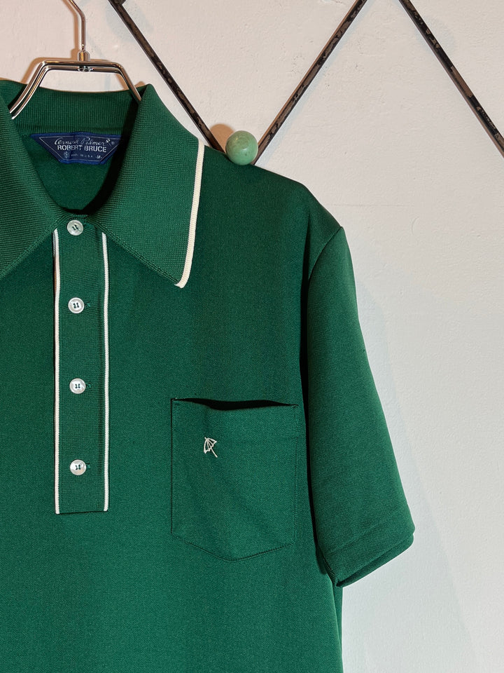 1970s USA made "ROBERT BRUCE Arnold palmer" deep green s/s polo