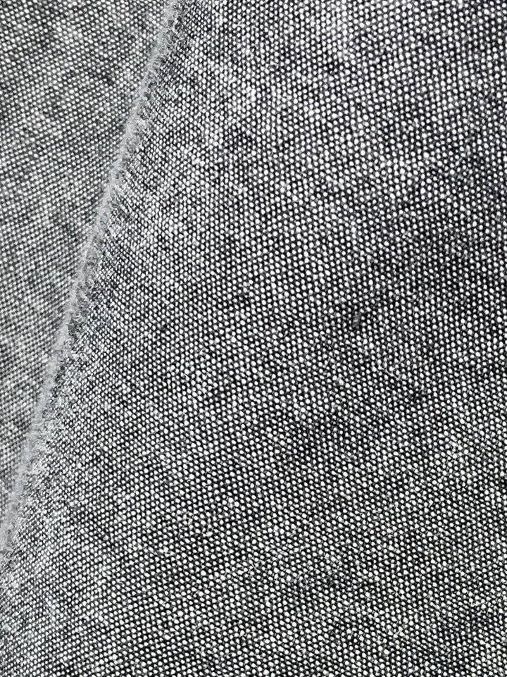 1990s chambray band-collar shirt