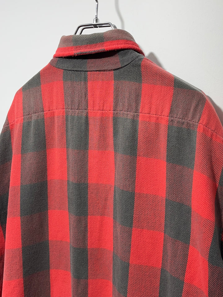 1980-90s USA made "FIVE BROTHER" buffalo checkered flannel shirt
