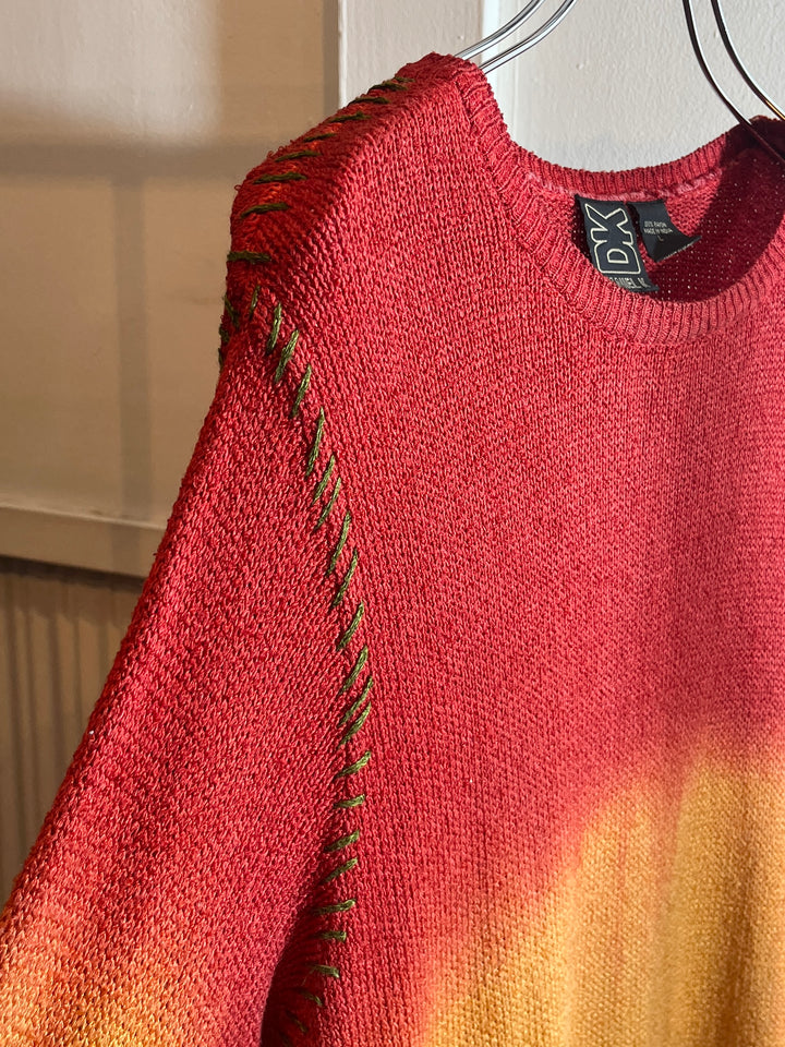 1990s rasta color gradient rayon knit