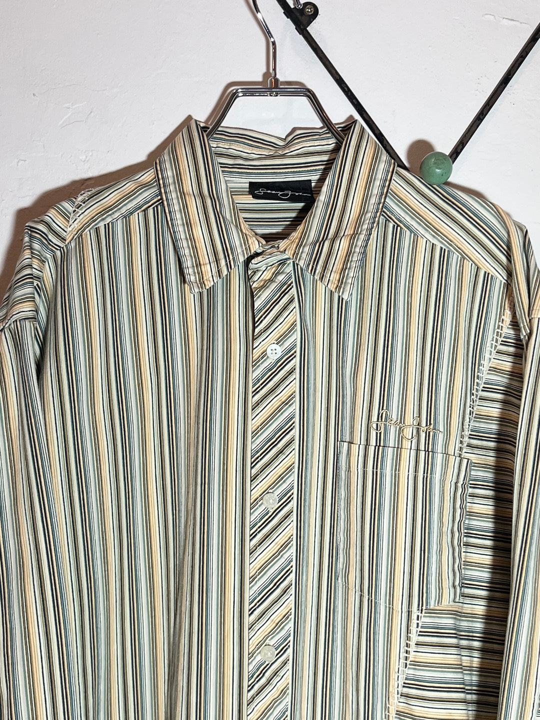 "Sean John" multi color stripe shirt