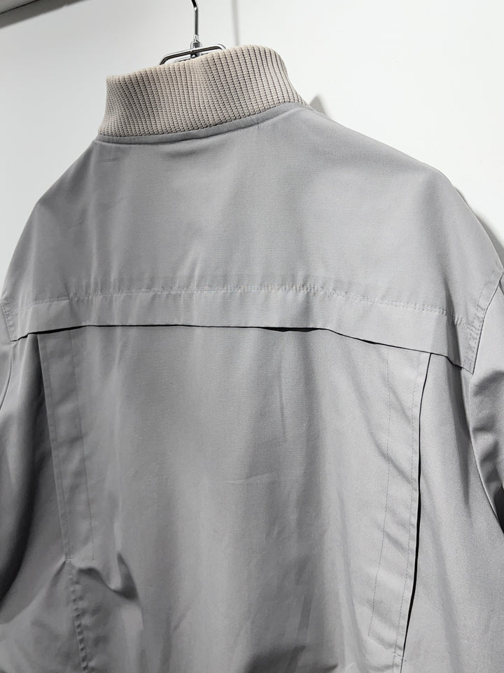 1970-80s light gray seam paneled blouson