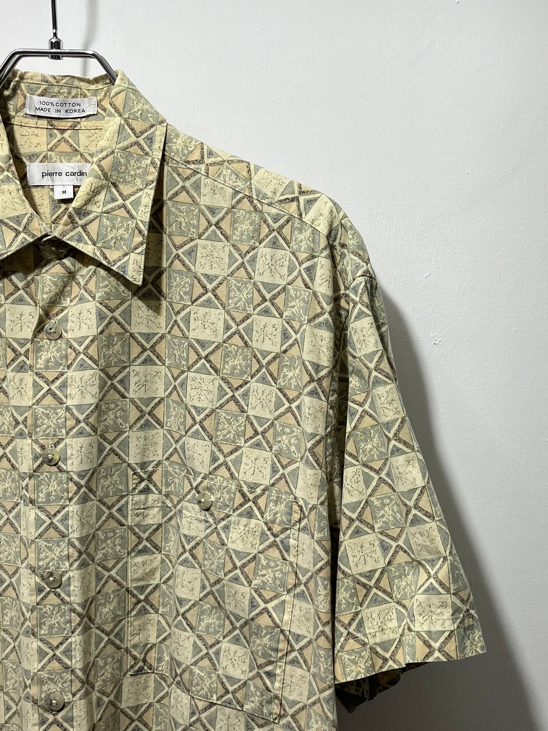 1990s "pierre cardin" geometric pattern s/s shirt