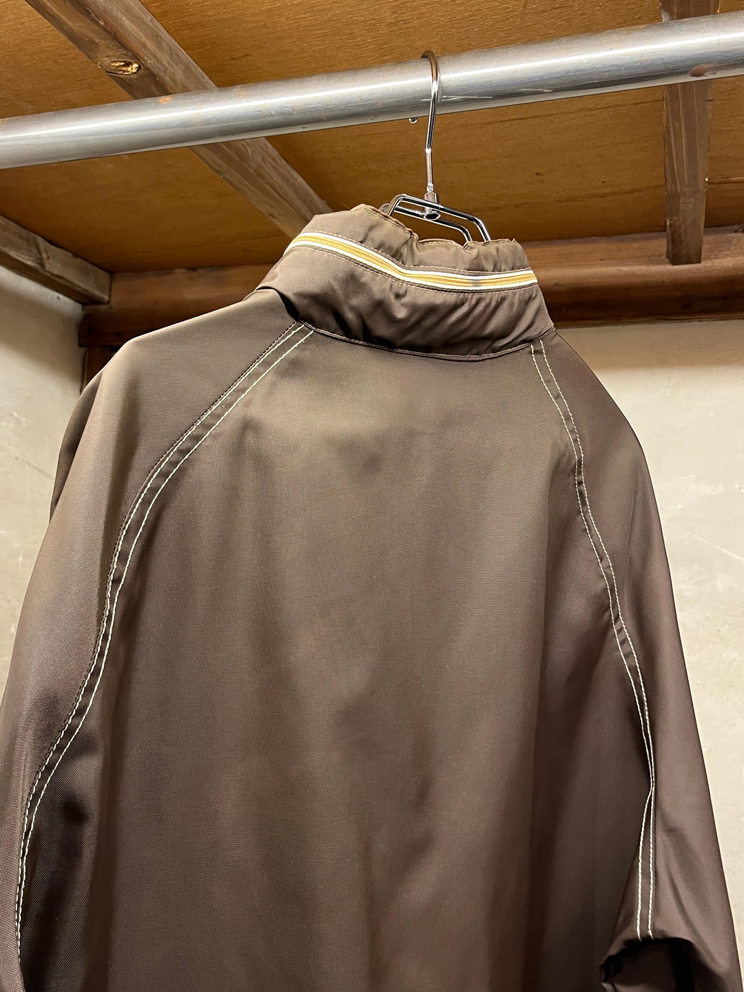 1970s "CAMPUS" brown × white stitch nylon jacket