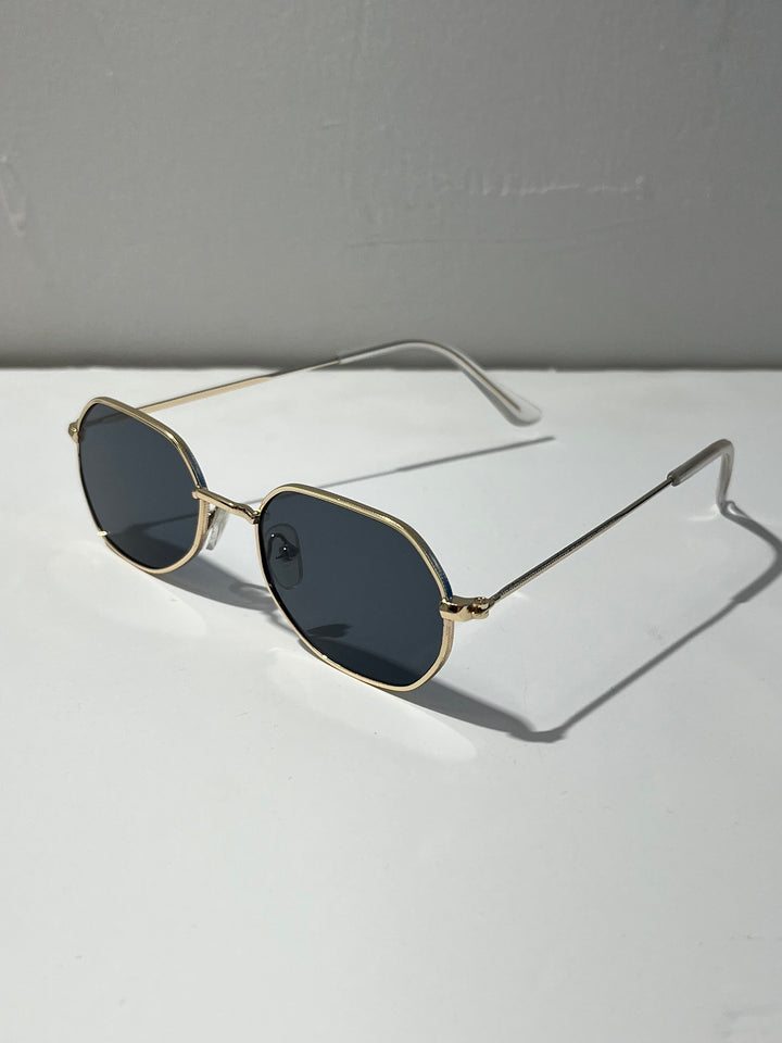 1990s dead stock octagon sunglasses gold × black