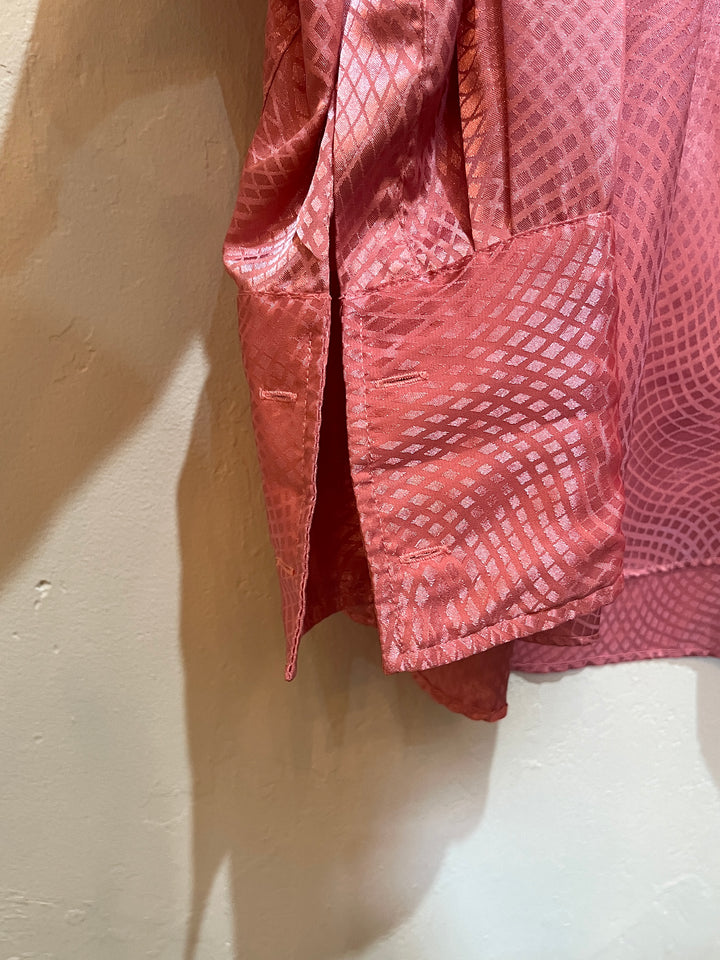 1990-00s pink × shiny total pattern shirt