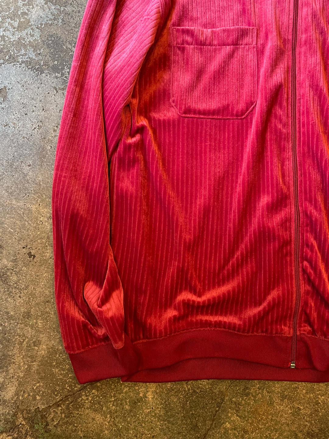 1980-90s "HABAND" magenta velour track jacket