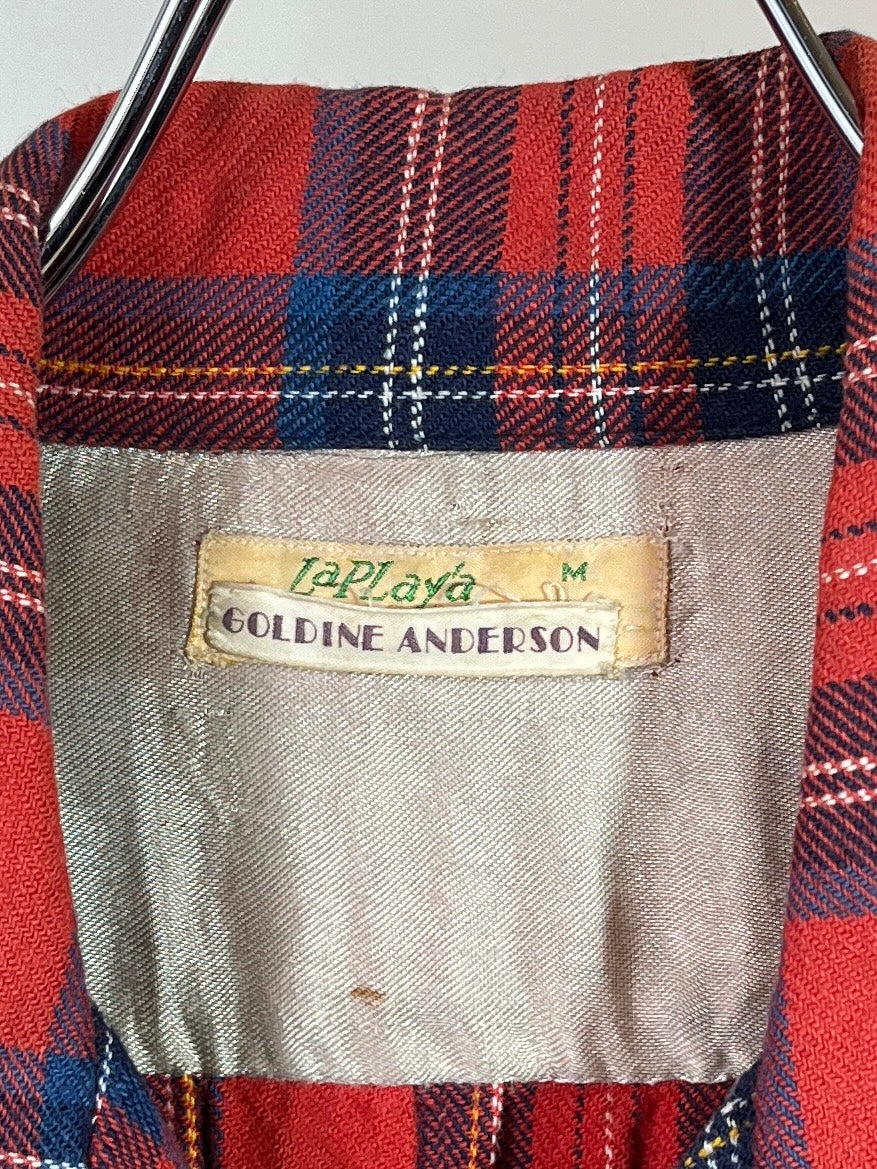 1940s "LaPLaya Marlbolo" tartan flannel shirt