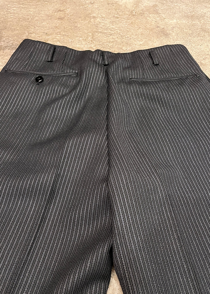 1960s black × dark gray stripe slacks