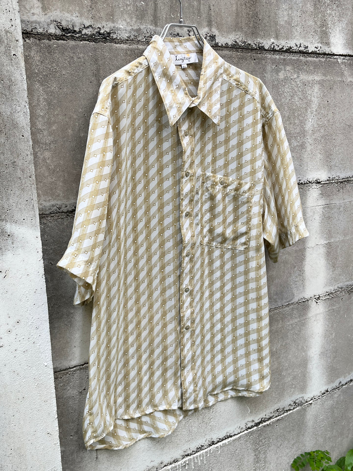 1970s diamond checkered s/s shirt