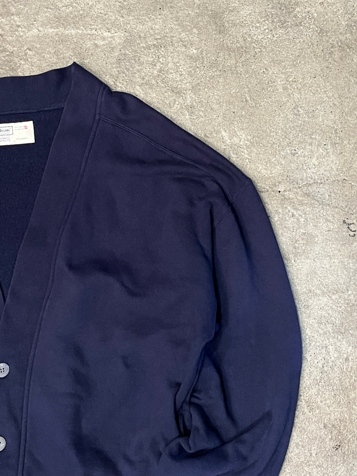 1980-90s USA made "L.L Bean × RUSSELL ATHLETIC" navy sweat cardigan