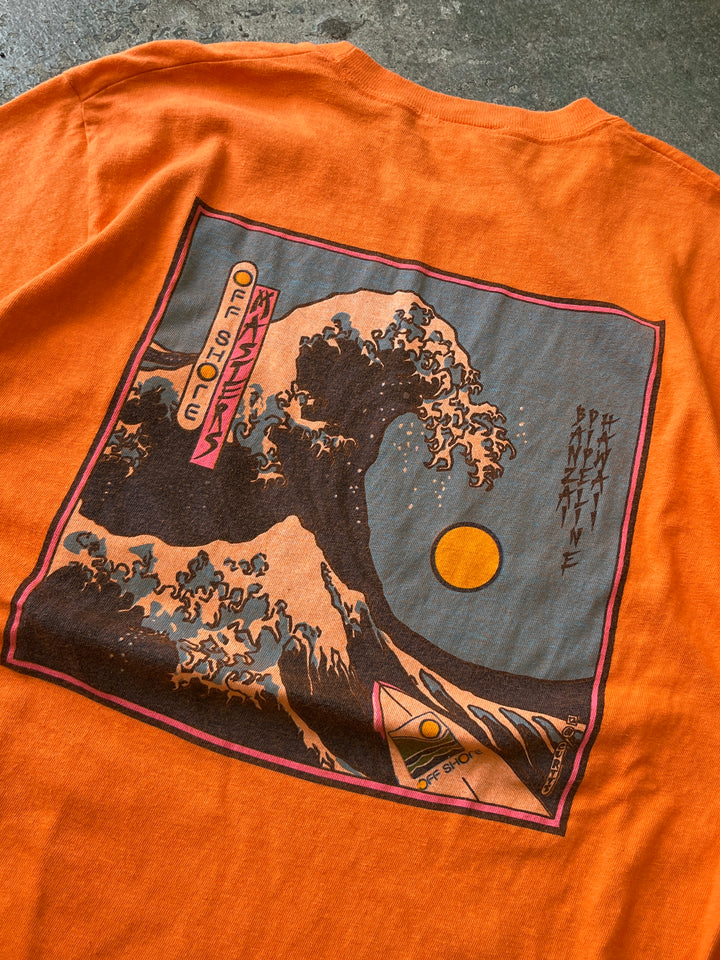 1990s "OFF SHORE" graphic pocket T-shirt