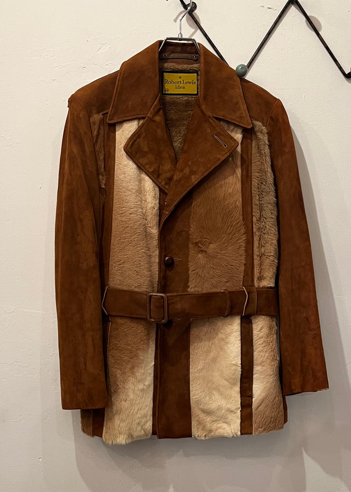 1960s vintage "ROBERT LEWIS IDEA" fur × suede leather jacket