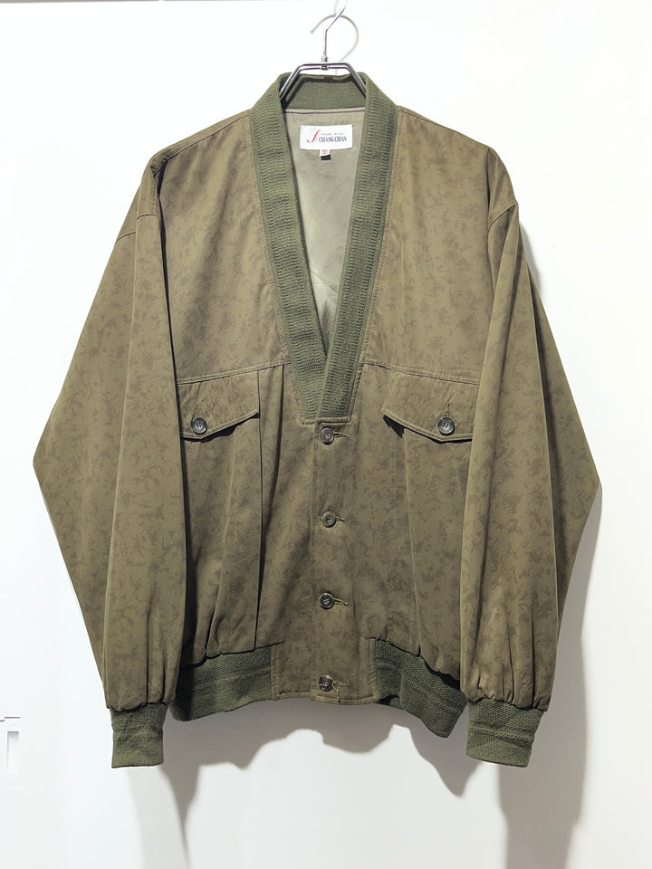 1980-90s olive cloud pattern design blouson