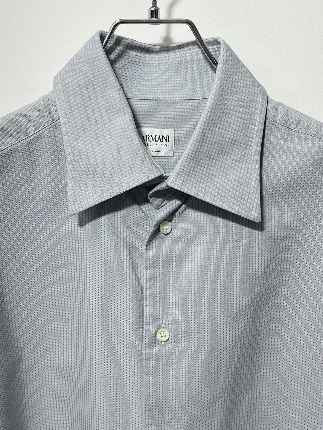 1990-00s ITALY made "ARMANI COLLEZIONI" pin stripe dress shirt