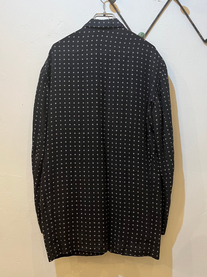 "TOKIO KUMAGAI" kasuri design polka dot linen tailored jacket