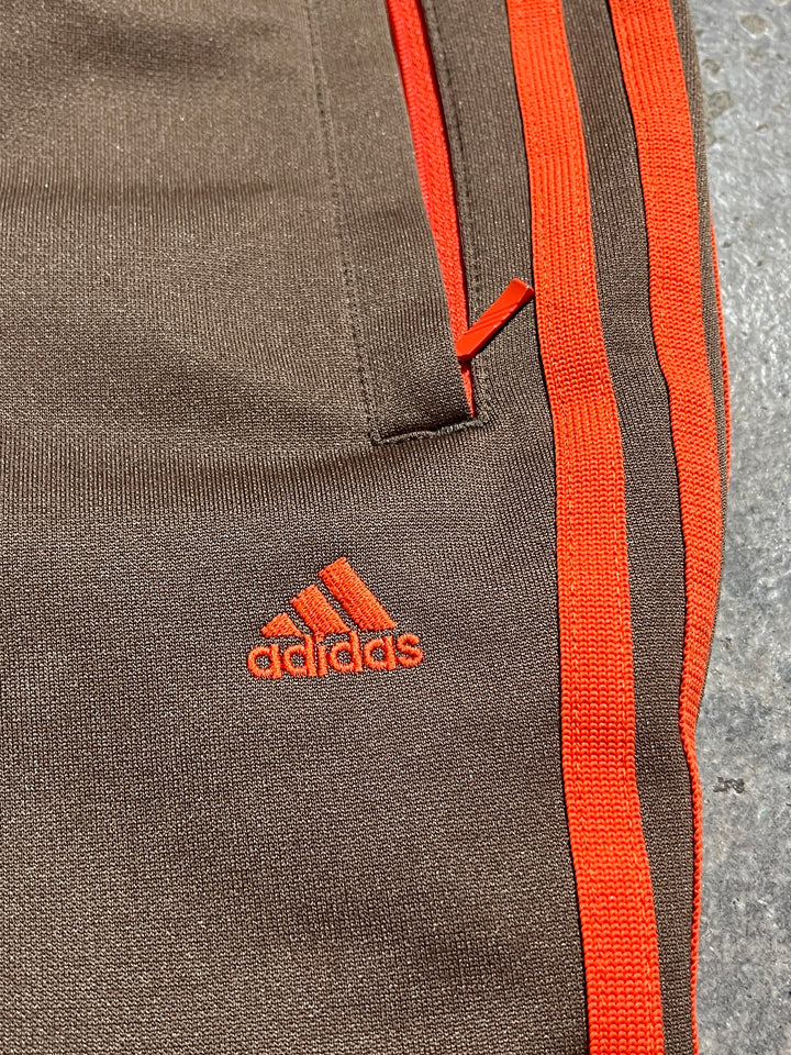 2000s "adidas" brown × orange track pants