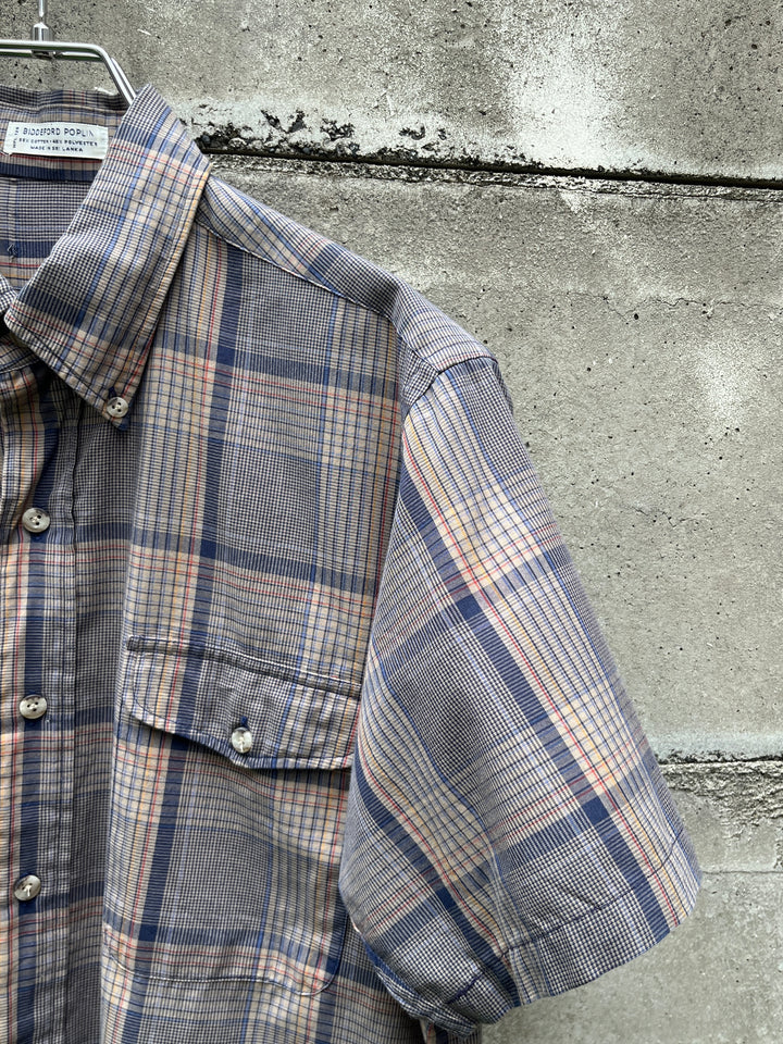1980-90s gren checkered s/s B.D shirt