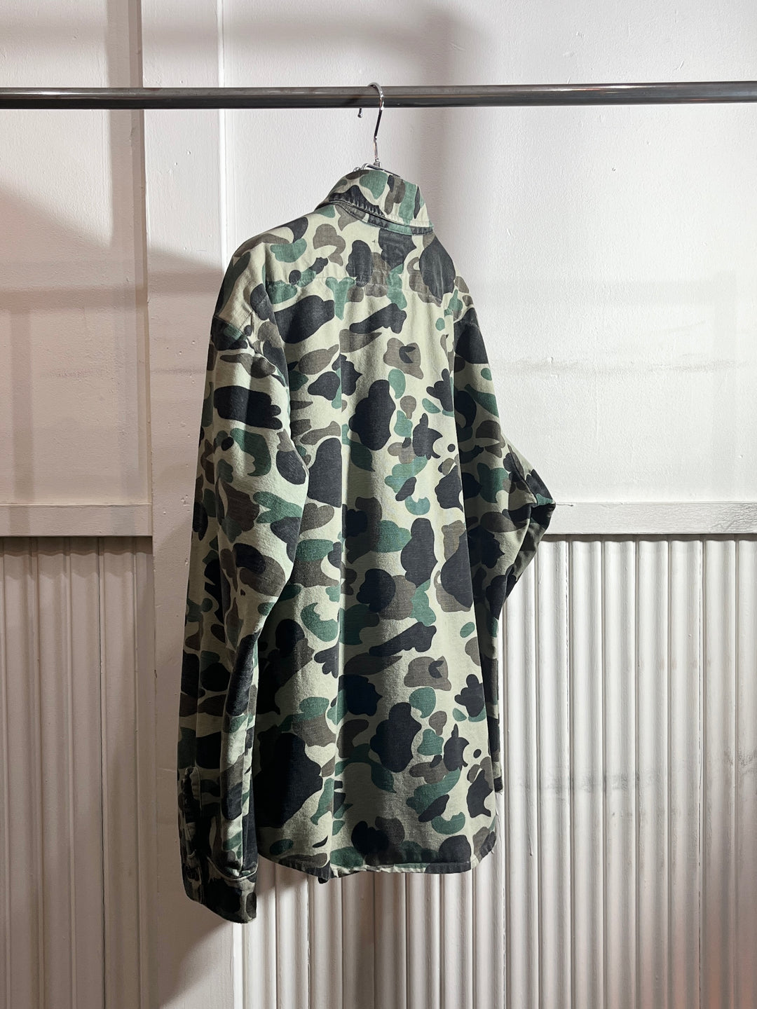 1970-80s USA made "FIVE BROTHER" duck hunter camouflage pattern shirt