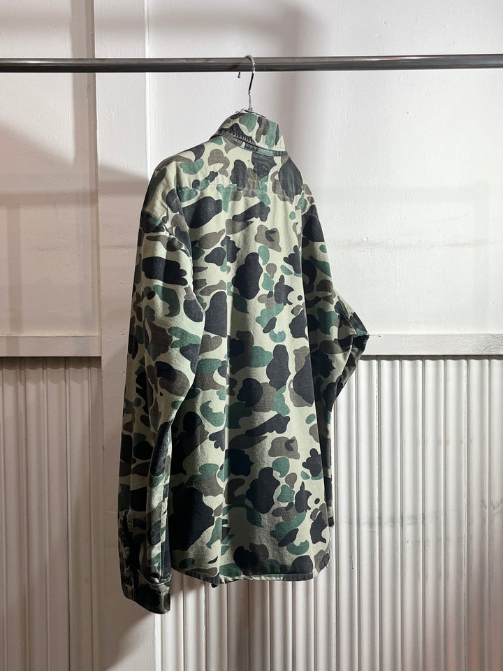 1970-80s USA made "FIVE BROTHER" duck hunter camouflage pattern shirt