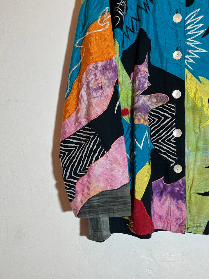 1990s abstract patchwork shirt
