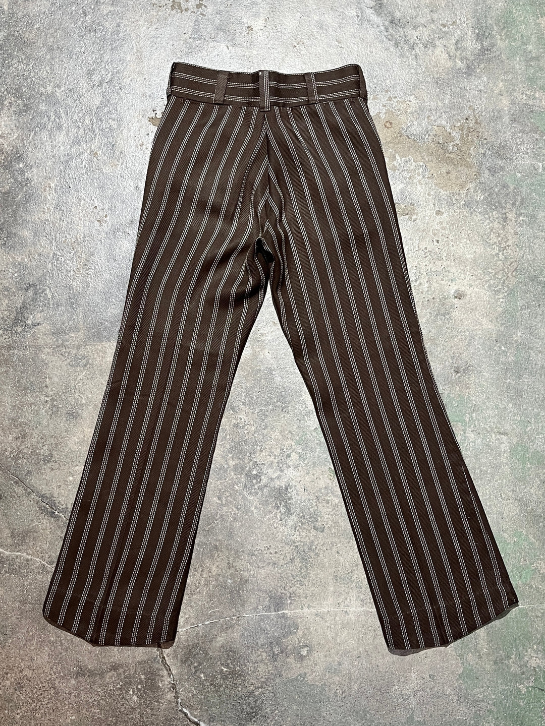 1970s brown stripe pattern slacks