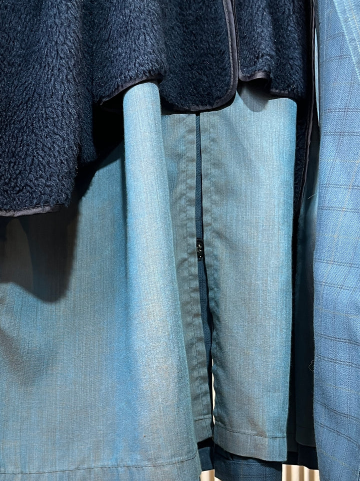 1960s "Sears" steel blue windowpane balmacaan coat