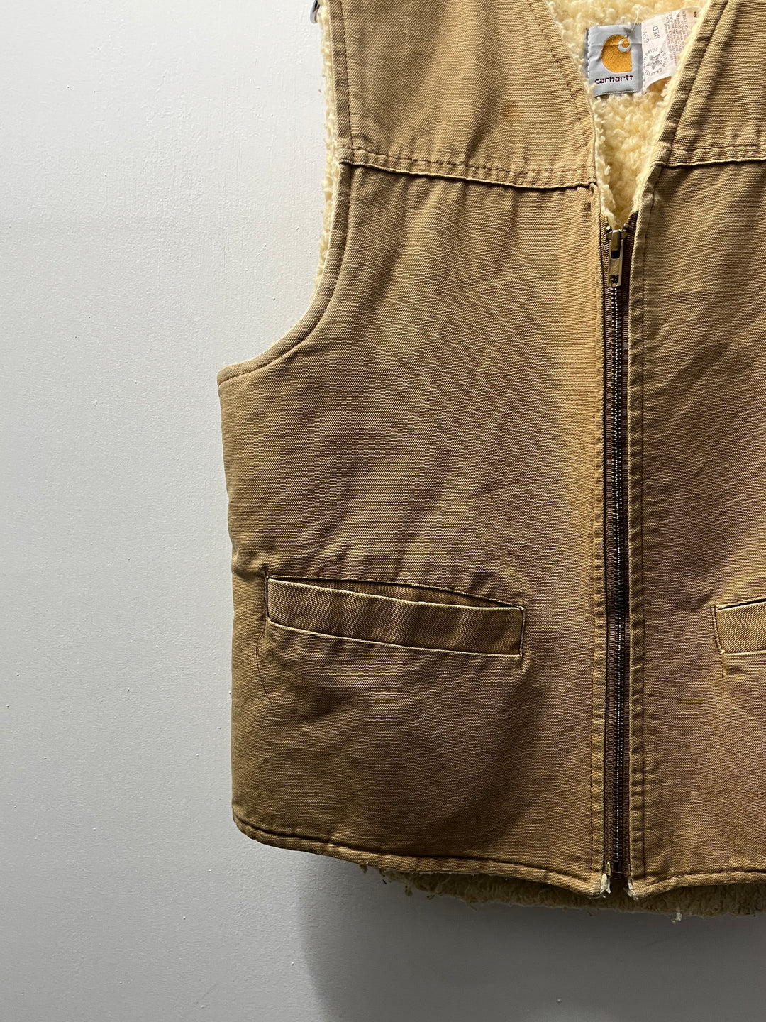 1980s USA made "Carhartt" duck boa vest