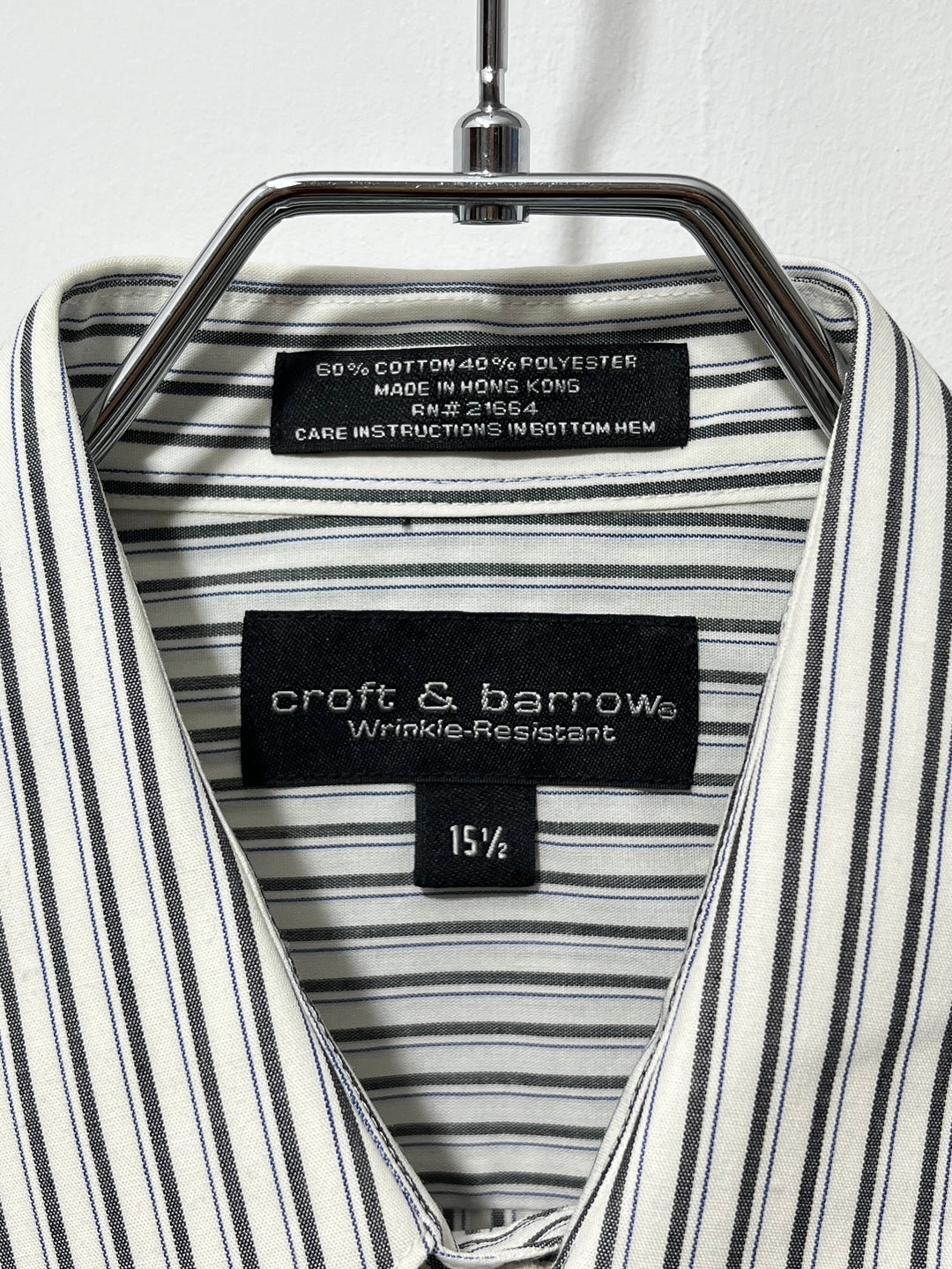 1990-00s gray stripes s/s shirt
