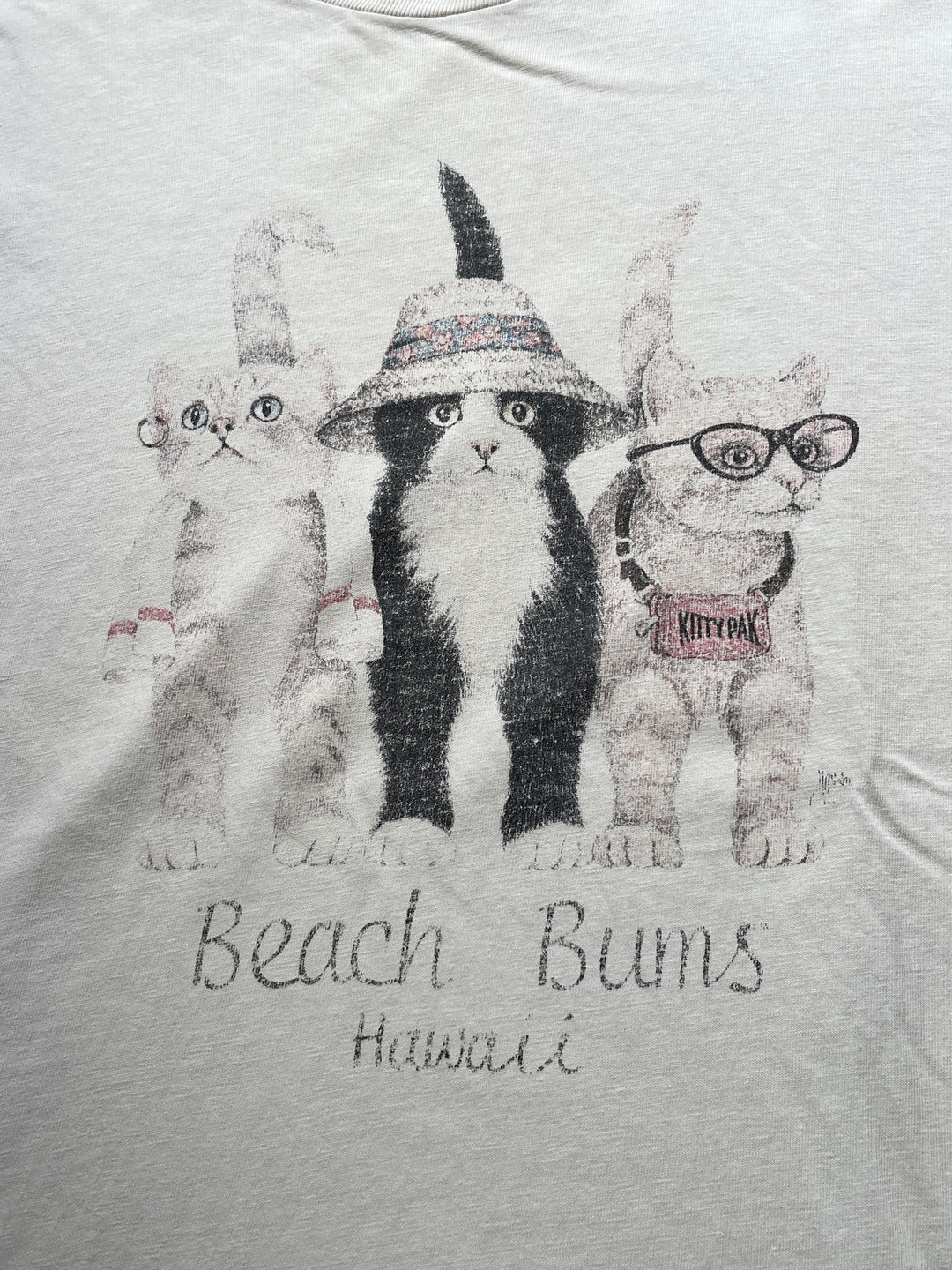 1990s Beach Bums Hawaii cat souvenir T-shirt