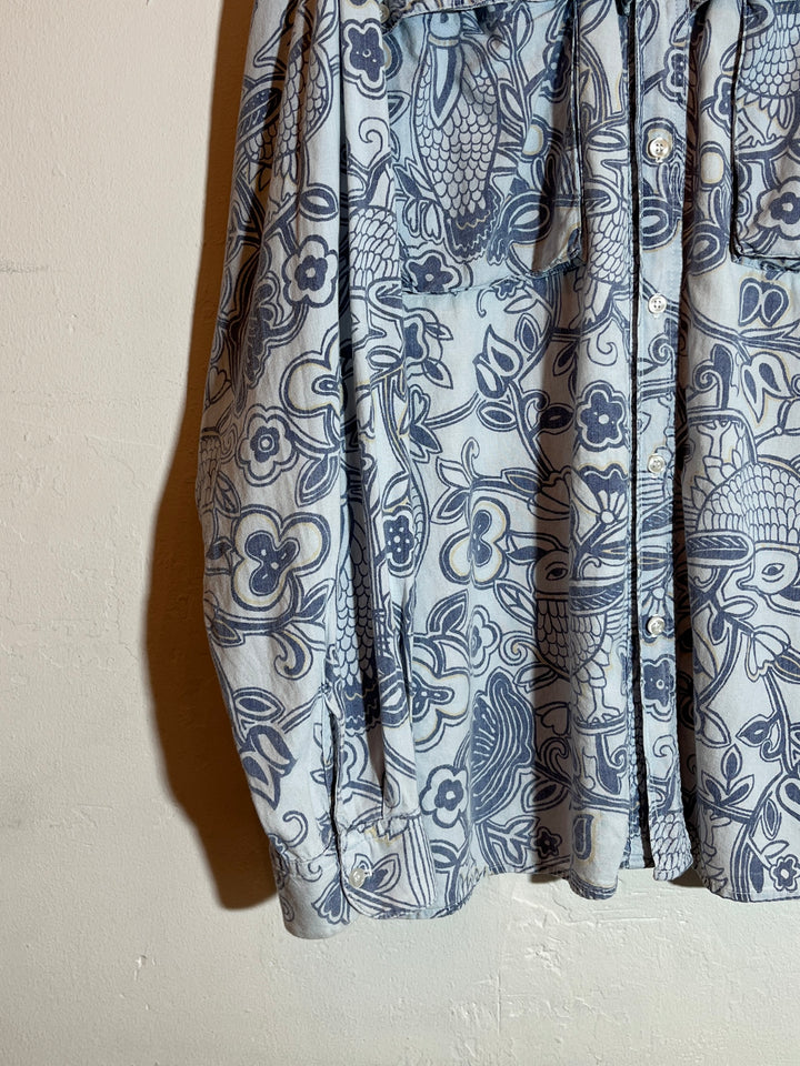 1980-90s USA made "GUESS" art pattern shirt