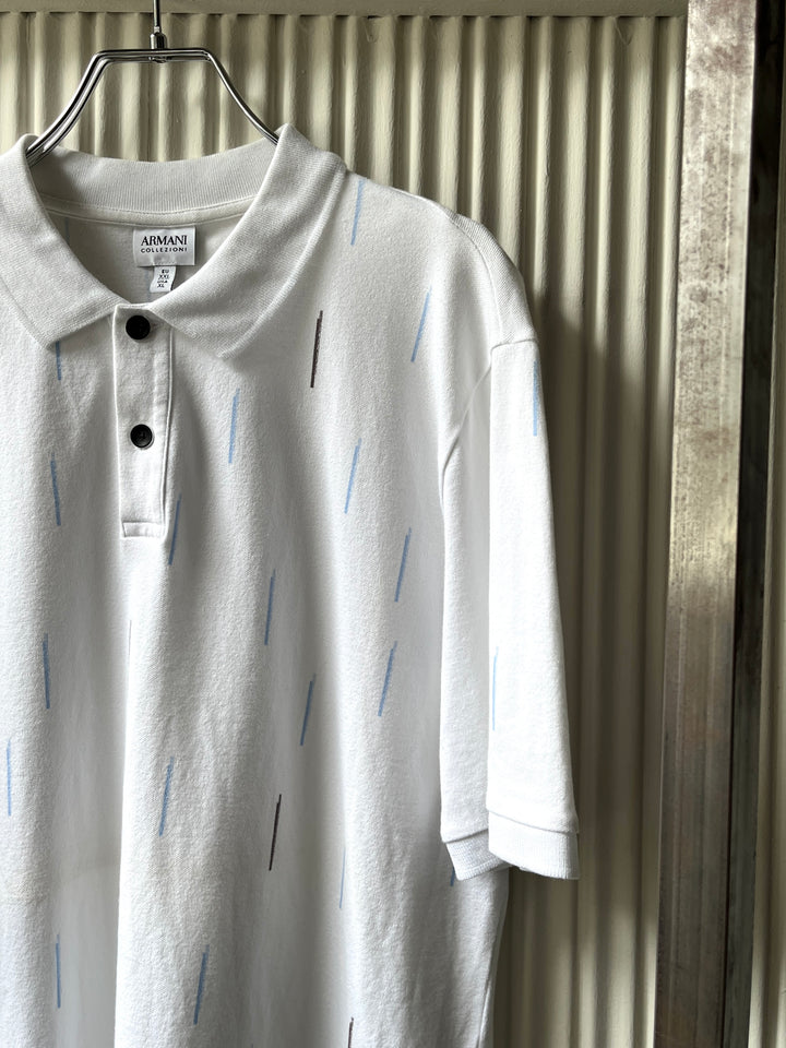 2000s "ARMANI COLLEZIONI" abstract stripe s/s polo